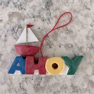 AHOY Wooden Nautical Ornament